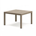 Gartentisch 90 x 90 x 74 cm aus Metall Taupe - quadratischer Outdoor-Tisch mit Lamellenplatte