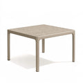 Gartentisch 80 x 80 x 75 cm Kunststoff Beige quadratisch mit Lattenoptik