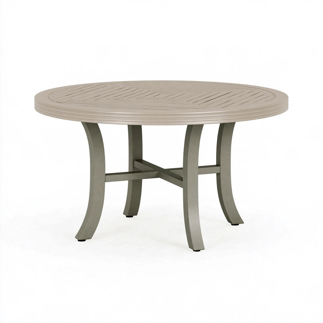 Runder Gartentisch Ø110 cm Metall Taupe für Außenbereich