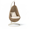 Hängesessel 105 x 105 x 195 cm aus geflochtenem Rattan in Natur mit Metallgestell