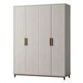 Kleiderschrank 160 x 55 x 200 cm Holzwerkstoff Beige geriffeltes Design mit vier Türen